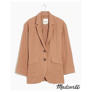 Madewell Cotton Linen Tan Nude Relaxed Blazer NWT Size Small